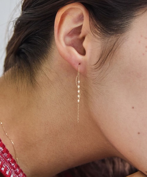 累計販売 3000点突破！】【K10】デザインチェーンピアス/ロングセラー