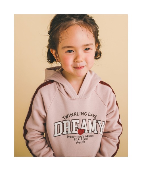 SLAP SLIP(スラップスリップ)の「SLAPSLIP/裏起毛ロゴハートラグランフーディワンピース(80~130cm)(ワンピース・キッズ・オフホワイト/ピンク・120/110/130/80/90/100)」の11枚目の写真