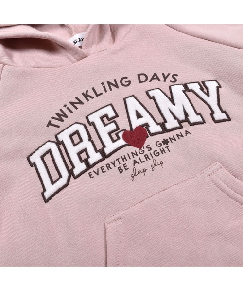 SLAP SLIP(スラップスリップ)の「SLAPSLIP/裏起毛ロゴハートラグランフーディワンピース(80~130cm)(ワンピース・キッズ・オフホワイト/ピンク・120/110/130/80/90/100)」の15枚目の写真