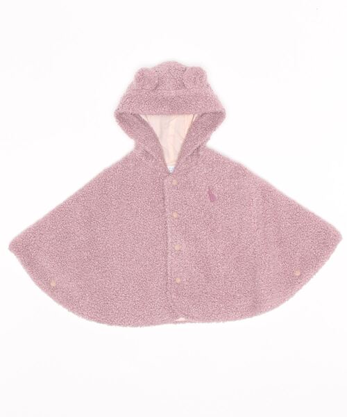 HAKKA BABY（ハッカベビー）の「[ベビー]中綿入りボアマント（ポンチョ・キッズ・ベージュ/ピンク・FREE）」の2枚目の写真
