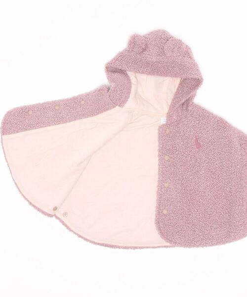 HAKKA BABY（ハッカベビー）の「[ベビー]中綿入りボアマント（ポンチョ・キッズ・ベージュ/ピンク・FREE）」の3枚目の写真