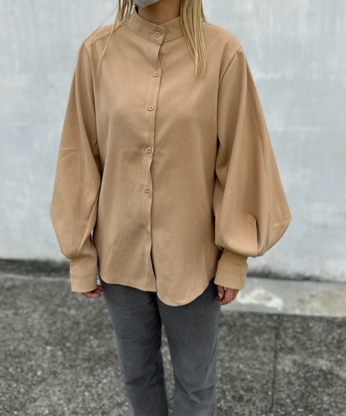 IO(イオ)(イオ)の「IO select / バルーン袖ルーズレギュラーカラーシャツ(シャツ/ブラウス・レディース・ホワイト/ブラック/ベージュ・LARGE/MEDIUM/X-LARGE)」の1枚目の写真