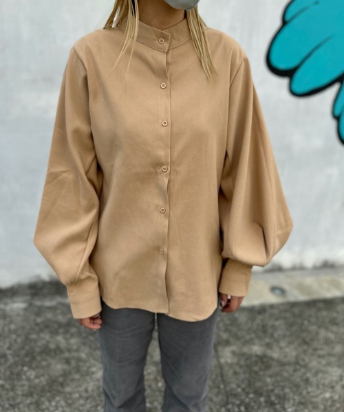 IO(イオ)(イオ)の「IO select / バルーン袖ルーズレギュラーカラーシャツ(シャツ/ブラウス・レディース・ホワイト/ブラック/ベージュ・LARGE/MEDIUM/X-LARGE)」の9枚目の写真