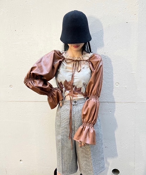 ジャケット・アウター AMERI FAKE LEATHER BOLERO N.HOOLYWOOD×AMERI FAKE LEATHER JACKET