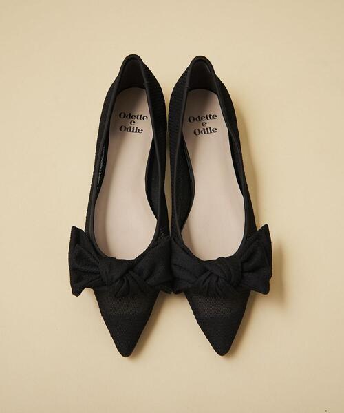 ODETTE E ODILE（オデットエオディール）の「【WEB限定】アシンメトリーリボン フラット15●↑（パンプス・レディース・ライトピンク/オフホワイト/ロイヤルブルー/ブラック・24.5cm/23.5cm/22cm/24cm/22.5cm/23cm/25cm）」の8枚目の写真