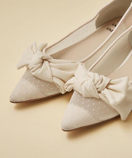 ODETTE E ODILE（オデットエオディール）の「【WEB限定】アシンメトリーリボン フラット15●↑（パンプス・レディース・ライトピンク/オフホワイト/ロイヤルブルー/ブラック・24.5cm/23.5cm/22cm/24cm/22.5cm/23cm/25cm）」の12枚目の写真