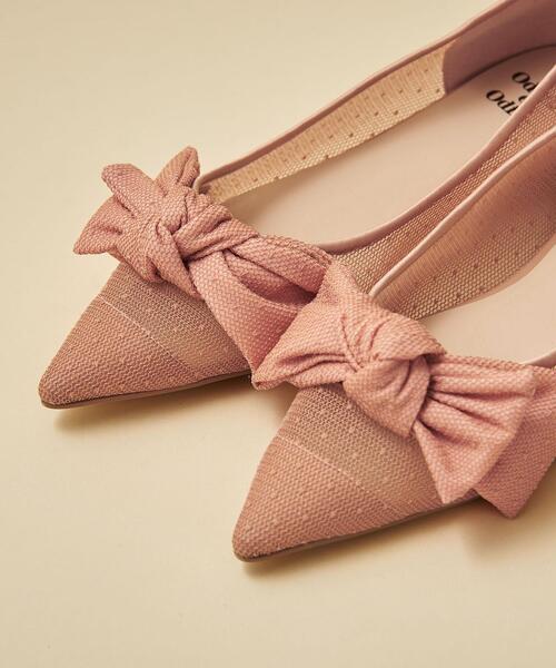 ODETTE E ODILE（オデットエオディール）の「【WEB限定】アシンメトリーリボン フラット15●↑（パンプス・レディース・ライトピンク/オフホワイト/ロイヤルブルー/ブラック・24.5cm/23.5cm/22cm/24cm/22.5cm/23cm/25cm）」の14枚目の写真