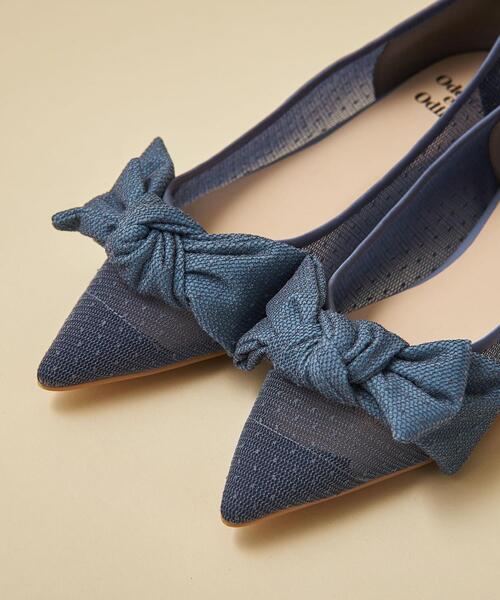 ODETTE E ODILE（オデットエオディール）の「【WEB限定】アシンメトリーリボン フラット15●↑（パンプス・レディース・ライトピンク/オフホワイト/ロイヤルブルー/ブラック・24.5cm/23.5cm/22cm/24cm/22.5cm/23cm/25cm）」の16枚目の写真