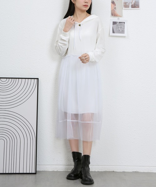 MAISON DE THERESE（メゾン ド テレーズ）の「フード付きワンピース（ワンピース・レディース・グレー/アイボリー/ブラック・M/L）」の2枚目の写真