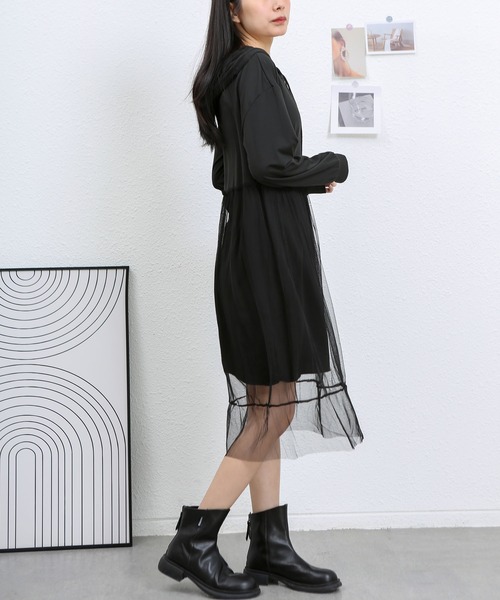MAISON DE THERESE（メゾン ド テレーズ）の「フード付きワンピース（ワンピース・レディース・グレー/アイボリー/ブラック・M/L）」の9枚目の写真