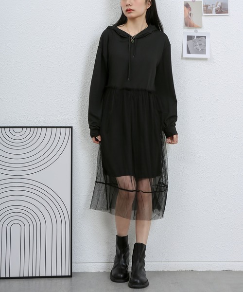 MAISON DE THERESE（メゾン ド テレーズ）の「フード付きワンピース（ワンピース・レディース・グレー/アイボリー/ブラック・M/L）」の12枚目の写真