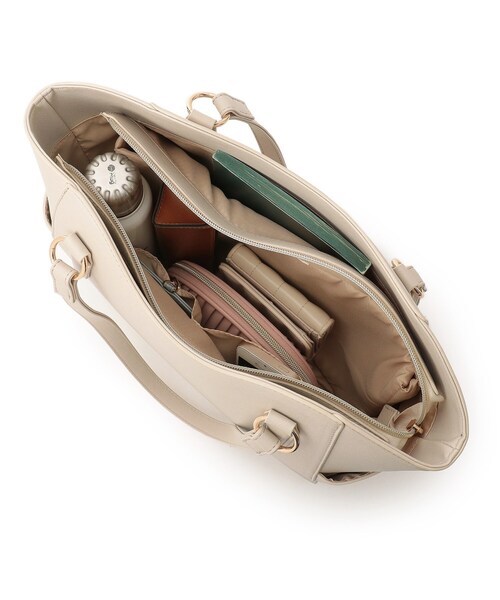 SHOO・LA・RUE（シューラルー）の「◆【通勤/通学】サイドポケットトート【A4】（トートバッグ・レディース・アイボリー/ブラック/グレー・00）」の11枚目の写真