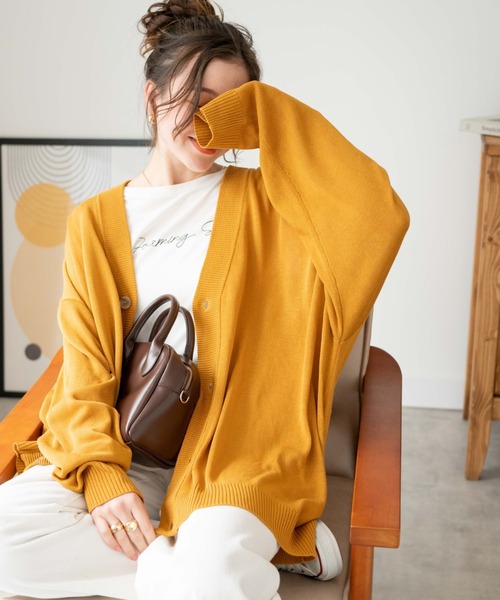 WEGO(ウィゴー)の「WEGO/リネンライクルーズカーディガン(カーディガン/ボレロ・メンズ・ライトグレー/グリーン/ネイビー/マスタード・MEDIUM/LARGE)」の4枚目の写真