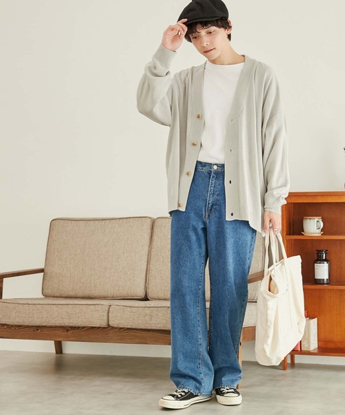 WEGO(ウィゴー)の「WEGO/リネンライクルーズカーディガン(カーディガン/ボレロ・メンズ・ライトグレー/グリーン/ネイビー/マスタード・MEDIUM/LARGE)」の11枚目の写真