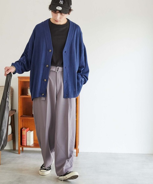 WEGO(ウィゴー)の「WEGO/リネンライクルーズカーディガン(カーディガン/ボレロ・メンズ・ライトグレー/グリーン/ネイビー/マスタード・MEDIUM/LARGE)」の13枚目の写真