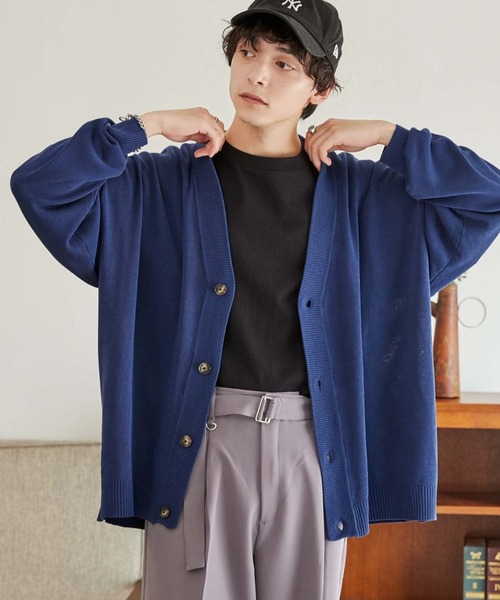 WEGO(ウィゴー)の「WEGO/リネンライクルーズカーディガン(カーディガン/ボレロ・メンズ・ライトグレー/グリーン/ネイビー/マスタード・MEDIUM/LARGE)」の5枚目の写真