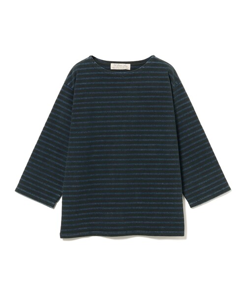 REMI RELIEF（レミレリーフ）の「REMI RELIEF / 別注 Cotton Basque Shirt 3/4 Sleeve（Tシャツ/カットソー・メンズ・ブルー系2/ホワイト系/インディゴブルー/ブルー系1/その他1/その他2/ブラック系その他4・S/XL/L/M）」の4枚目の写真