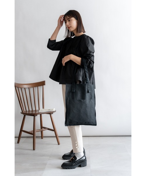 DEVICE+（デバイスプラス）の「DEVICE+ シャープデザイン キャンバス トートバッグ（トートバッグ・メンズ・ブラック/ナチュラル・FREE）」の10枚目の写真