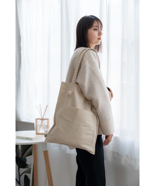 DEVICE+（デバイスプラス）の「DEVICE+ シャープデザイン キャンバス トートバッグ（トートバッグ・メンズ・ブラック/ナチュラル・FREE）」の14枚目の写真