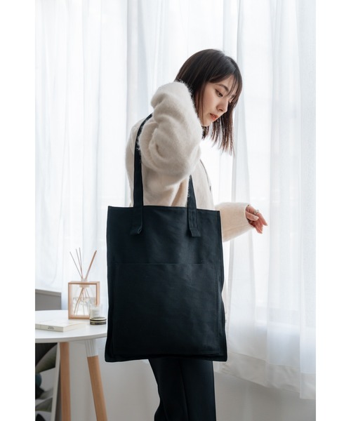 DEVICE+（デバイスプラス）の「DEVICE+ シャープデザイン キャンバス トートバッグ（トートバッグ・メンズ・ブラック/ナチュラル・FREE）」の22枚目の写真