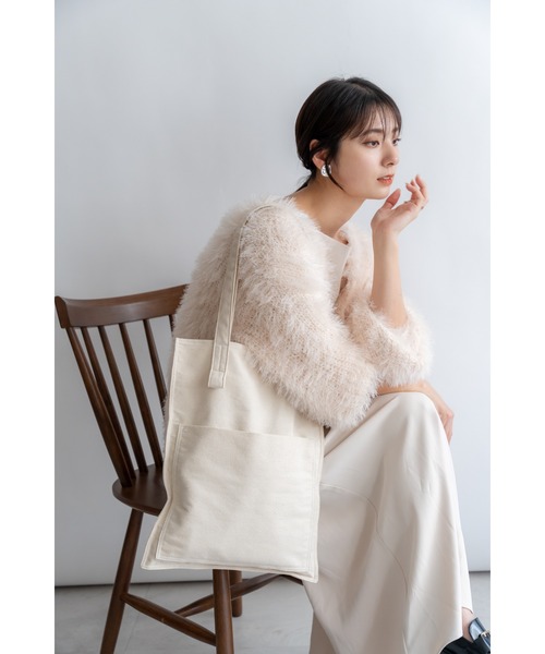 DEVICE+（デバイスプラス）の「DEVICE+ シャープデザイン キャンバス トートバッグ（トートバッグ・メンズ・ブラック/ナチュラル・FREE）」の5枚目の写真