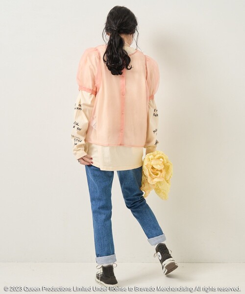 FREAK'S STORE(フリークスストア)の「シアー2WAYパフスリーブブラウス(シャツ/ブラウス・レディース・ブラック/ピンク/ナチュラル・フリ-)」の7枚目の写真