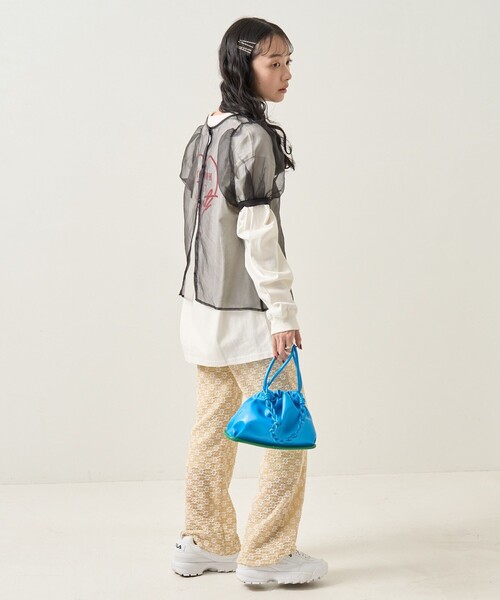 FREAK'S STORE(フリークスストア)の「シアー2WAYパフスリーブブラウス(シャツ/ブラウス・レディース・ブラック/ピンク/ナチュラル・フリ-)」の19枚目の写真