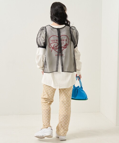 FREAK'S STORE(フリークスストア)の「シアー2WAYパフスリーブブラウス(シャツ/ブラウス・レディース・ブラック/ピンク/ナチュラル・フリ-)」の20枚目の写真