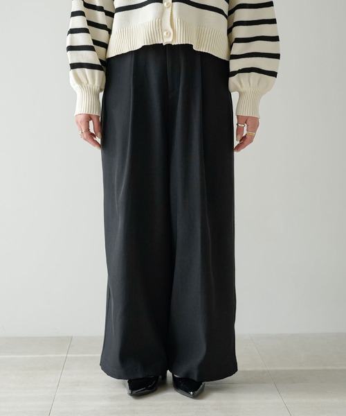 rectangle（レクタングル）の「ハイウエストタックワイドパンツ（その他パンツ・レディース・ブラック/ベージュ/オフホワイト・FREE）」の15枚目の写真
