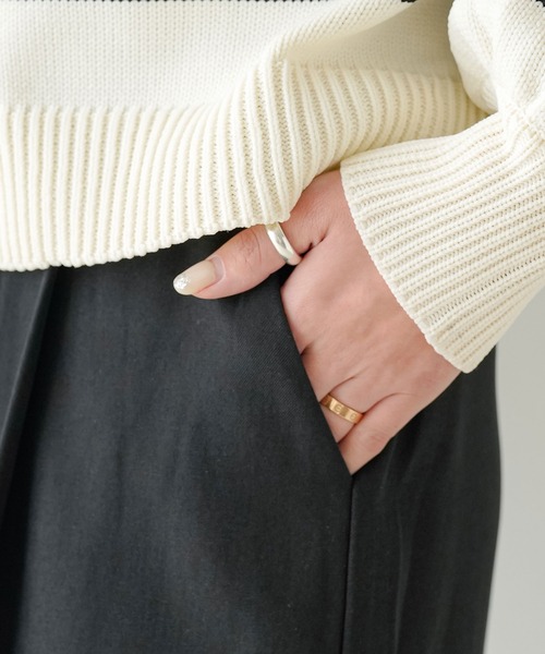 rectangle（レクタングル）の「ハイウエストタックワイドパンツ（その他パンツ・レディース・ブラック/ベージュ/オフホワイト・FREE）」の7枚目の写真