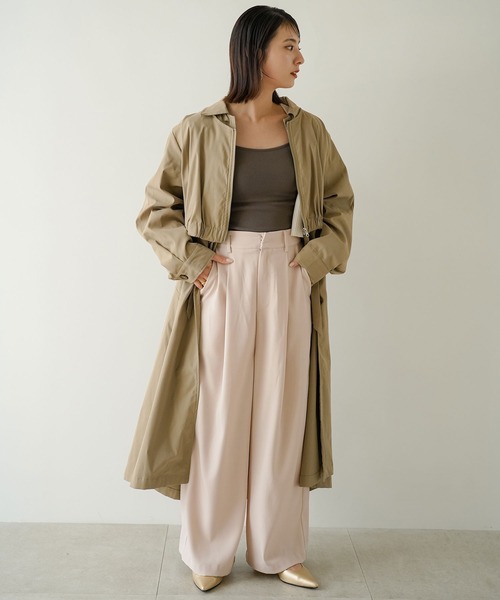 rectangle（レクタングル）の「ハイウエストタックワイドパンツ（その他パンツ・レディース・ブラック/ベージュ/オフホワイト・FREE）」の13枚目の写真