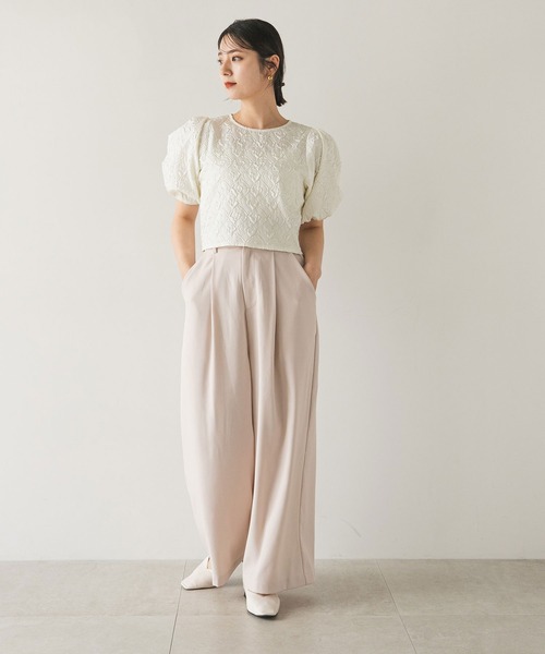 rectangle（レクタングル）の「ハイウエストタックワイドパンツ（その他パンツ・レディース・ブラック/ベージュ/オフホワイト・FREE）」の20枚目の写真