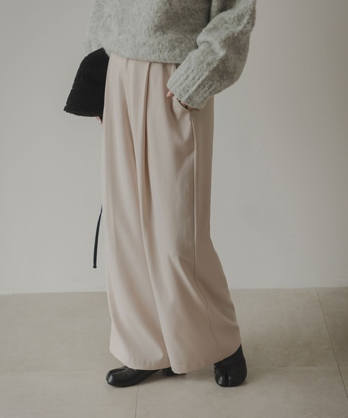 rectangle（レクタングル）の「ハイウエストタックワイドパンツ（その他パンツ・レディース・ブラック/ベージュ/オフホワイト・FREE）」の16枚目の写真