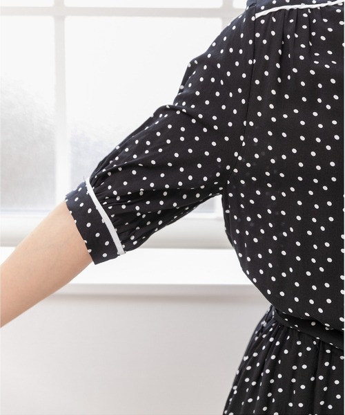 PREFERIR haremode 【美品】レース バンドカラーワンピース　M PREFERIR（プレフェリール）の「バンドカラー ドット柄