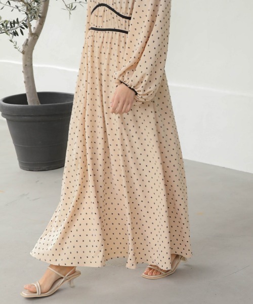 Bab(バブ)の「【低身長向けサイズあり】パイピングビスチェ風ワンピース(ワンピース・レディース・A/モカ/ブラック/アイボリー・M/S)」の19枚目の写真