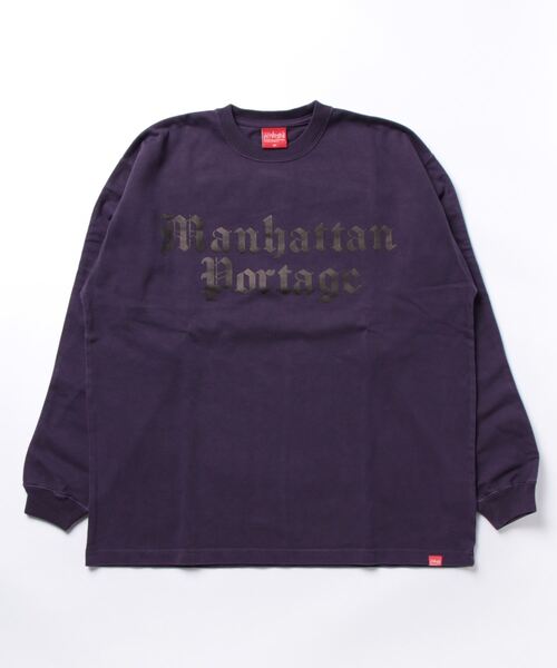 Manhattan Portage（マンハッタンポーテージ）の「L/S Print T-Shirt（Tシャツ/カットソー・メンズ・チャコールグレー/アイボリー/パープル・LARGE/MEDIUM）」の4枚目の写真