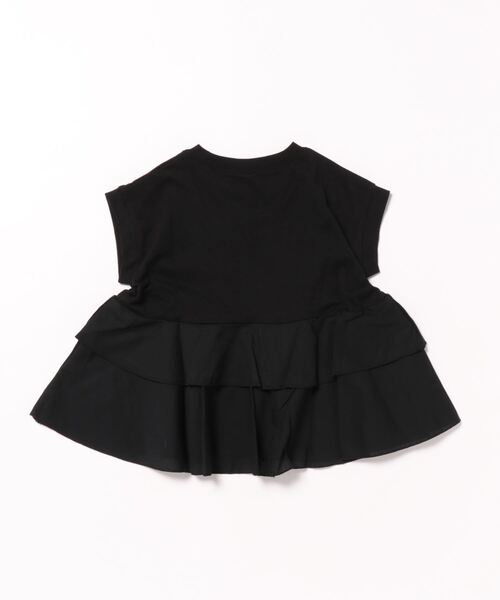 coca（coca）（コカ）の「キッズ　親子お揃い異素材切り替えティアードTシャツ（Tシャツ/カットソー・キッズ・ブラック/ホワイト・100/110/120/130/140）」の10枚目の写真