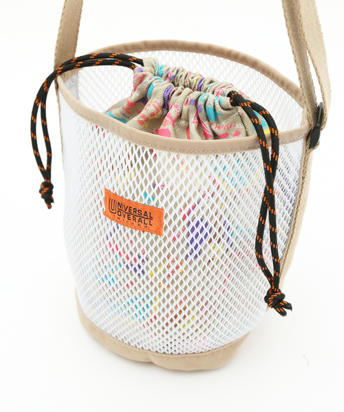 UNIVERSAL OVERALL（ユニバーサルオーバーオール）の「【UNIVERSAL OVERALL / ユニバーサル オーバーオール】ポーチinメッシュショルダー（エコバッグ/サブバッグ・メンズ・ブラック/カーキ/ホワイト・フリー）」の10枚目の写真