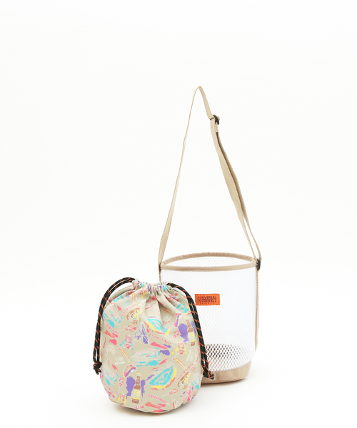 UNIVERSAL OVERALL（ユニバーサルオーバーオール）の「【UNIVERSAL OVERALL / ユニバーサル オーバーオール】ポーチinメッシュショルダー（エコバッグ/サブバッグ・メンズ・ブラック/カーキ/ホワイト・フリー）」の7枚目の写真