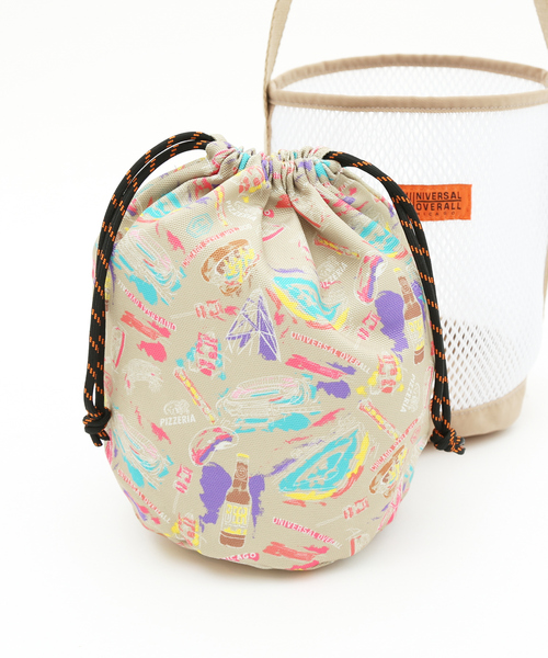 UNIVERSAL OVERALL（ユニバーサルオーバーオール）の「【UNIVERSAL OVERALL / ユニバーサル オーバーオール】ポーチinメッシュショルダー（エコバッグ/サブバッグ・メンズ・ブラック/カーキ/ホワイト・フリー）」の5枚目の写真