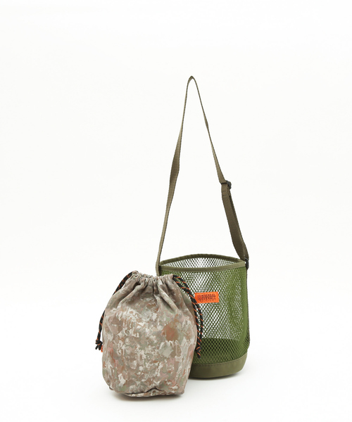 UNIVERSAL OVERALL（ユニバーサルオーバーオール）の「【UNIVERSAL OVERALL / ユニバーサル オーバーオール】ポーチinメッシュショルダー（エコバッグ/サブバッグ・メンズ・ブラック/カーキ/ホワイト・フリー）」の9枚目の写真