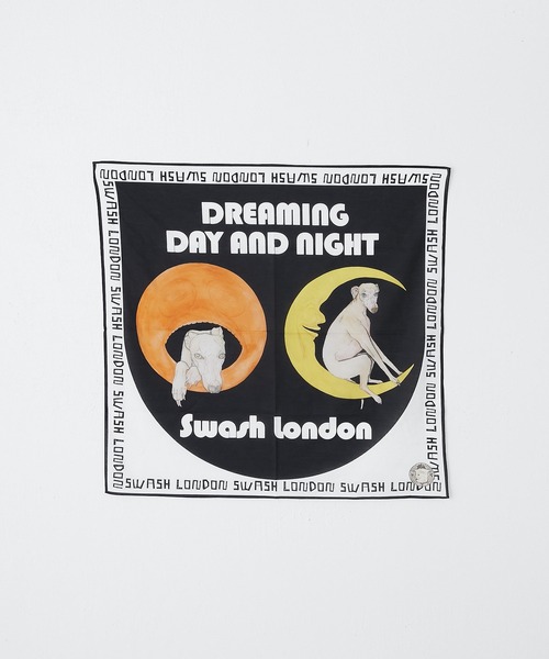 SWASH(スワッシュ)の「【SWASH(スウォッシュ)×ear】バンダナ/スカーフ(ストール/ショール・レディース・ホワイト/ブラック・FREE)」の3枚目の写真