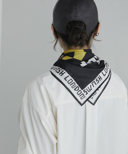 SWASH(スワッシュ)の「【SWASH(スウォッシュ)×ear】バンダナ/スカーフ(ストール/ショール・レディース・ホワイト/ブラック・FREE)」の11枚目の写真