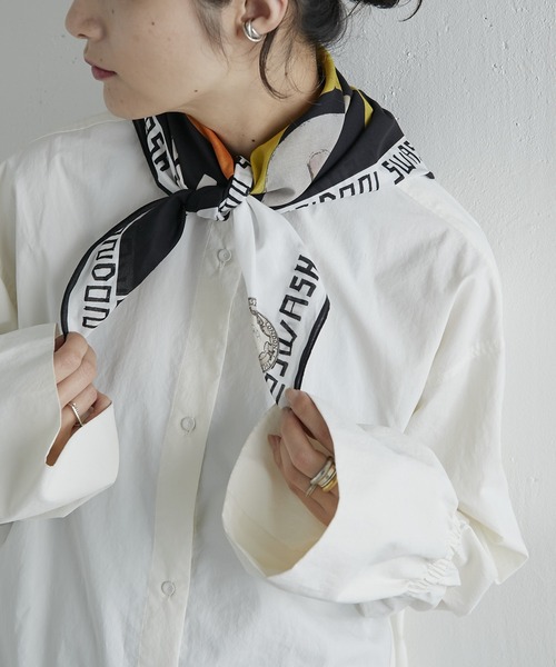 SWASH(スワッシュ)の「【SWASH(スウォッシュ)×ear】バンダナ/スカーフ(ストール/ショール・レディース・ホワイト/ブラック・FREE)」の13枚目の写真