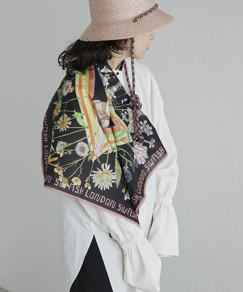 SWASH(スワッシュ)の「【SWASH(スウォッシュ)×ear】バンダナ/スカーフ(ストール/ショール・レディース・ホワイト/ブラック・FREE)」の19枚目の写真