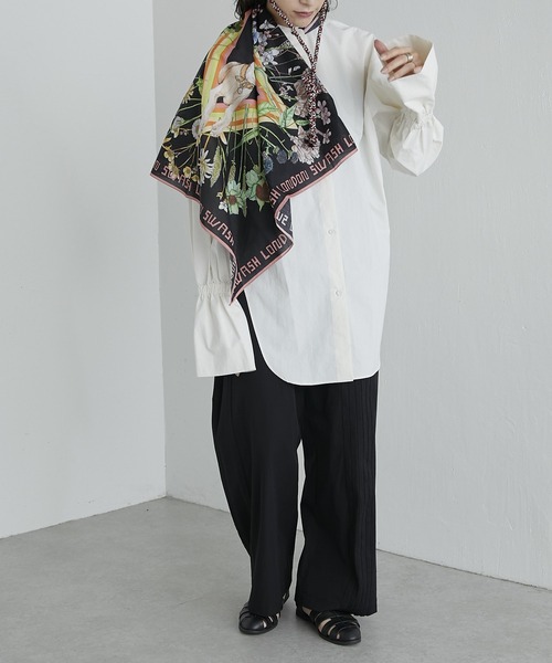 SWASH(スワッシュ)の「【SWASH(スウォッシュ)×ear】バンダナ/スカーフ(ストール/ショール・レディース・ホワイト/ブラック・FREE)」の20枚目の写真