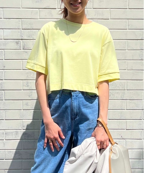 PICCIN(ピッチン)の「クロップドTシャツ(Tシャツ/カットソー・レディース・イエロー/モカ/オフホワイト・M)」の17枚目の写真