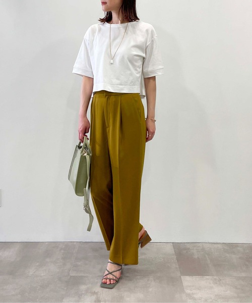 PICCIN(ピッチン)の「クロップドTシャツ(Tシャツ/カットソー・レディース・イエロー/モカ/オフホワイト・M)」の7枚目の写真