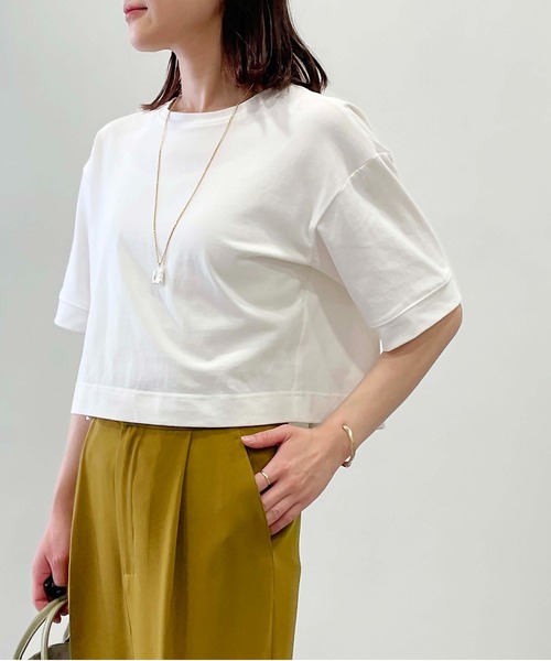 PICCIN(ピッチン)の「クロップドTシャツ(Tシャツ/カットソー・レディース・イエロー/モカ/オフホワイト・M)」の6枚目の写真