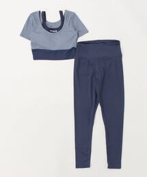 FREE BLUES（フリーブルース）の「2点セットアップ　トレーニングヨガフィットネス　スポーツブラ/レギンス（スポーツグッズ）」